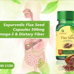 Sayurvedic Flax Seed Capsules 500mg Omega-3 & Dietary Fiber